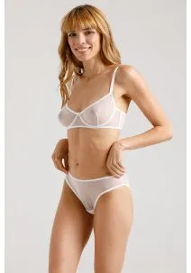 Casual basic lingerie set made of  sheer soft elastic mesh