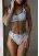 Blue wedding lingerie set from 3d-effect bicolor lace 