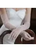 Перчатки из мягкой сеточки длинные айвори