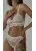 Ivory lace woman lingerie set: underwire bra and thong panties